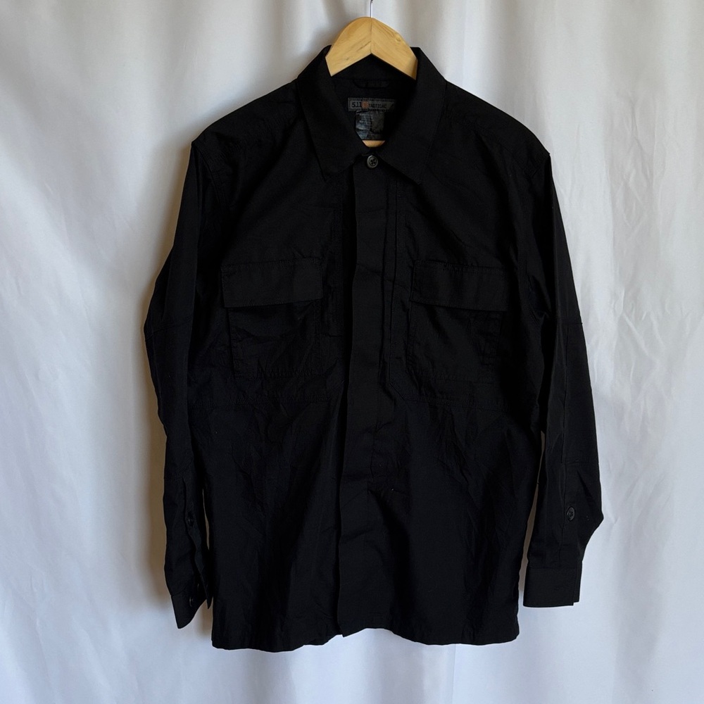5.11 Tactical Men's TDU Taclite Ripstop Shirt 72054 Black M EUC
